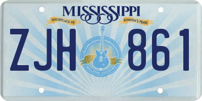 MS license plate ZJH861