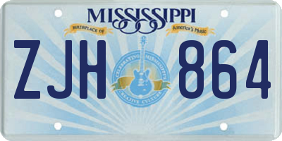 MS license plate ZJH864