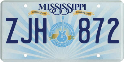 MS license plate ZJH872