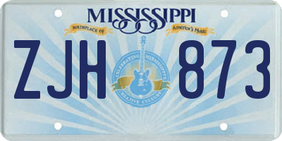 MS license plate ZJH873