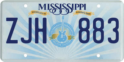 MS license plate ZJH883