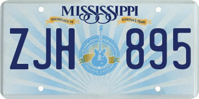 MS license plate ZJH895