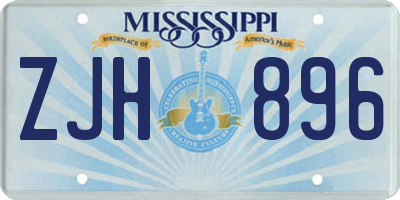 MS license plate ZJH896