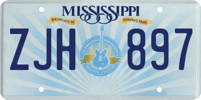 MS license plate ZJH897