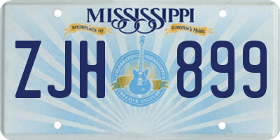 MS license plate ZJH899