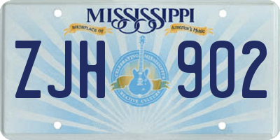 MS license plate ZJH902