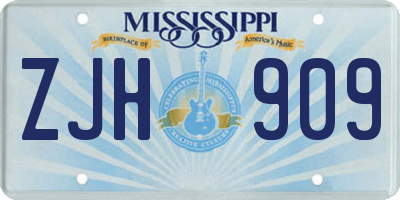 MS license plate ZJH909