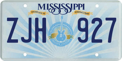 MS license plate ZJH927