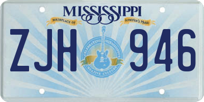 MS license plate ZJH946