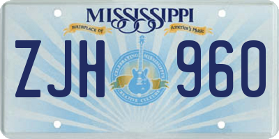 MS license plate ZJH960