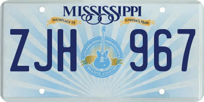 MS license plate ZJH967