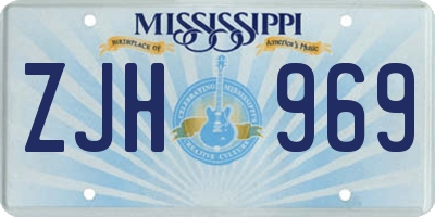 MS license plate ZJH969