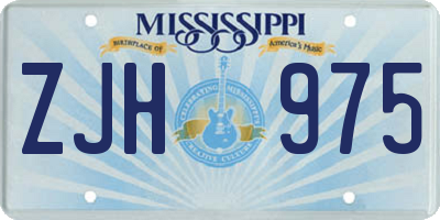 MS license plate ZJH975