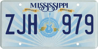 MS license plate ZJH979