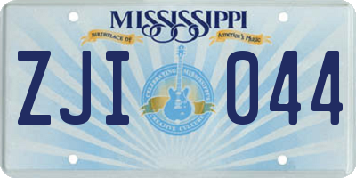 MS license plate ZJI044