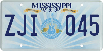 MS license plate ZJI045