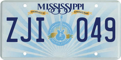 MS license plate ZJI049