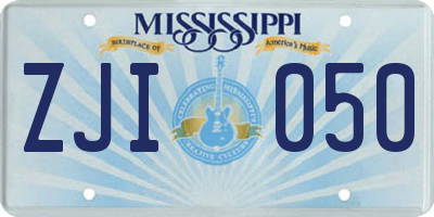 MS license plate ZJI050
