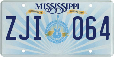 MS license plate ZJI064
