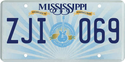 MS license plate ZJI069