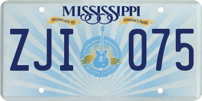 MS license plate ZJI075