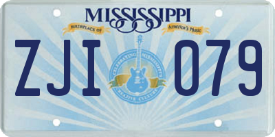 MS license plate ZJI079