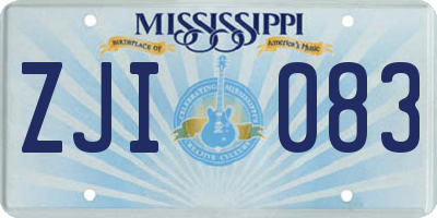 MS license plate ZJI083