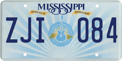 MS license plate ZJI084