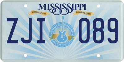 MS license plate ZJI089