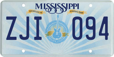 MS license plate ZJI094