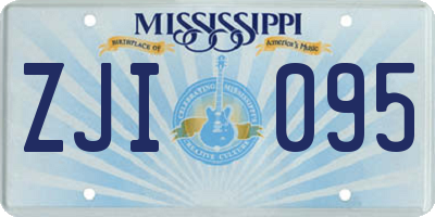 MS license plate ZJI095