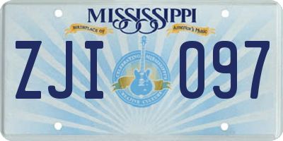 MS license plate ZJI097