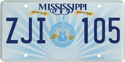 MS license plate ZJI105
