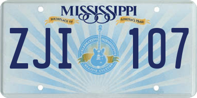 MS license plate ZJI107
