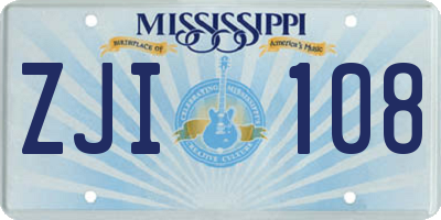 MS license plate ZJI108