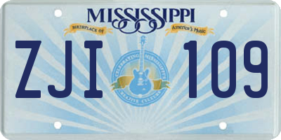 MS license plate ZJI109
