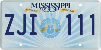 MS license plate ZJI111