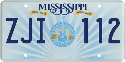 MS license plate ZJI112