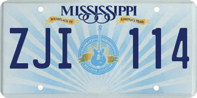 MS license plate ZJI114