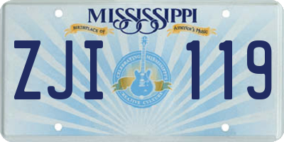 MS license plate ZJI119