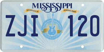 MS license plate ZJI120