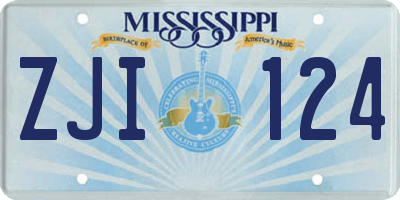MS license plate ZJI124