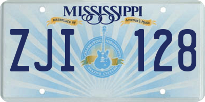 MS license plate ZJI128