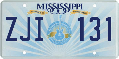 MS license plate ZJI131