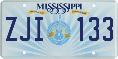 MS license plate ZJI133