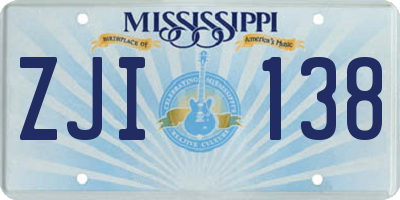 MS license plate ZJI138