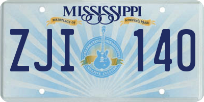 MS license plate ZJI140