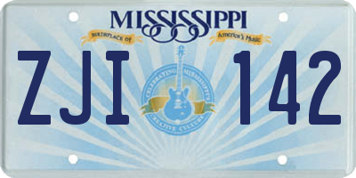 MS license plate ZJI142