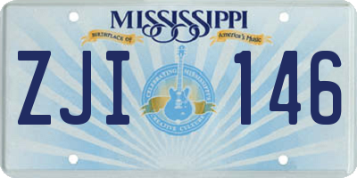 MS license plate ZJI146
