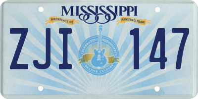 MS license plate ZJI147